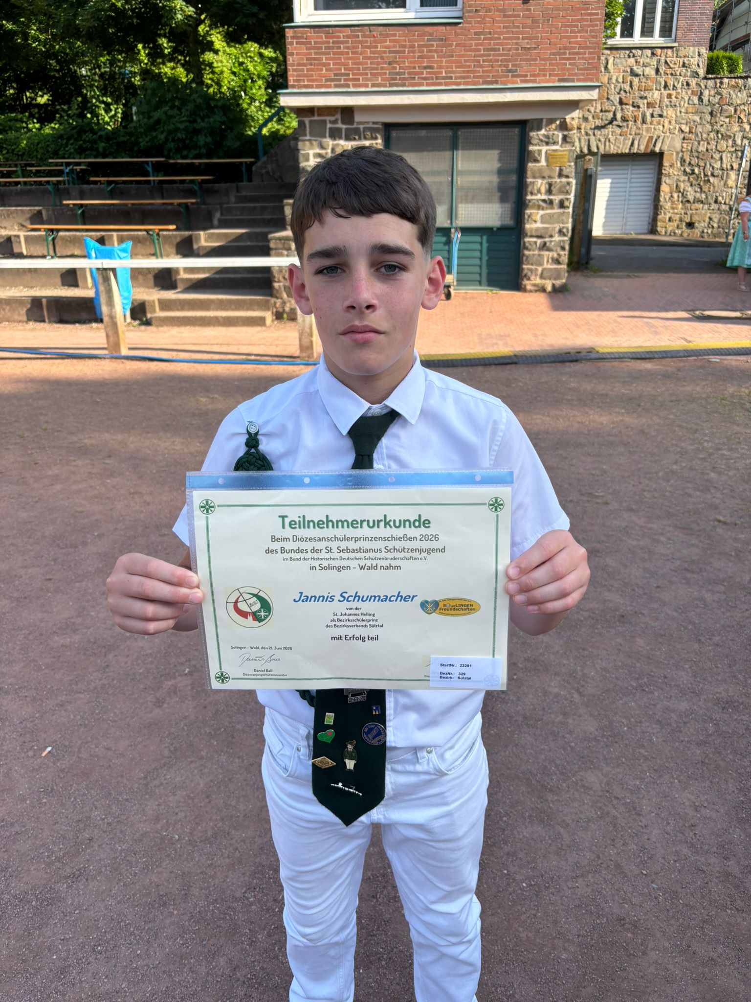 Diözesanjungschützentag Solingen - Bezirksschülerprinz Jannis